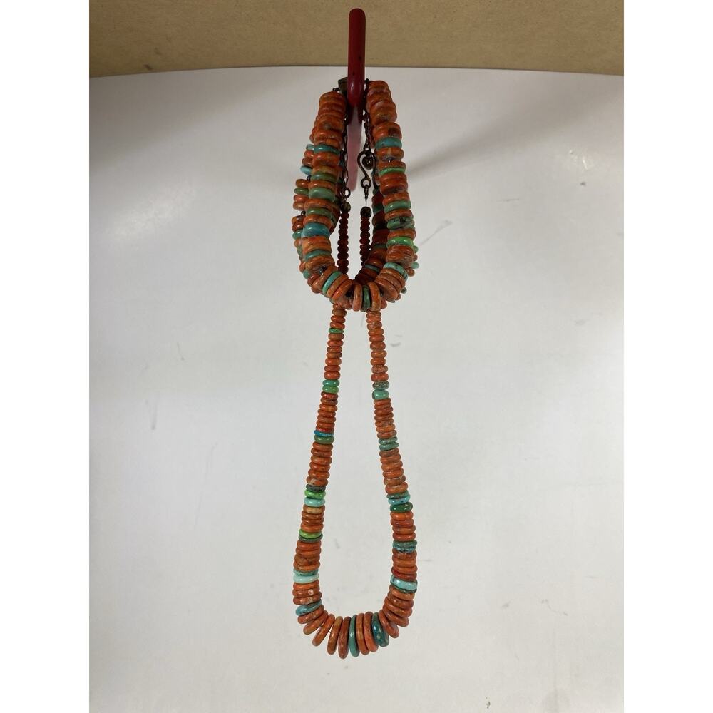 Turquoise & Coral Necklace and Bracelet Set – Sterling Silver Southwest